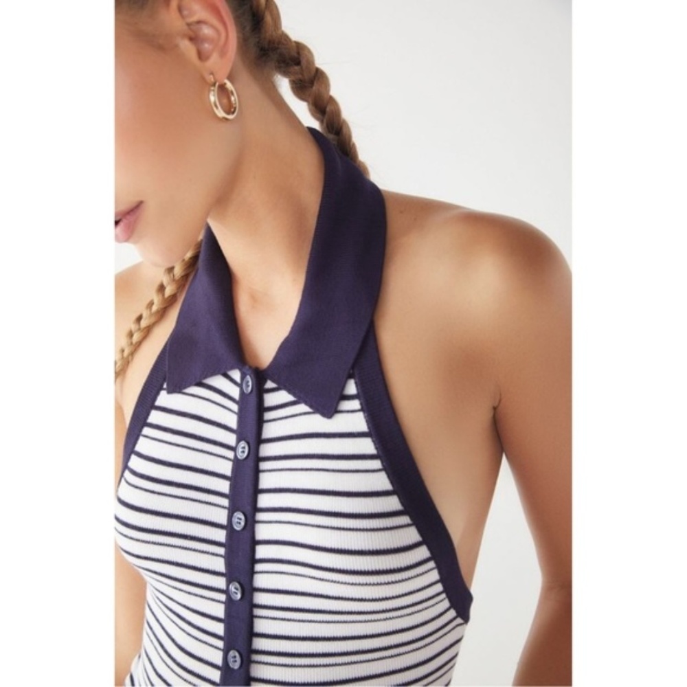 UO June Button-Down Polo Sweater Tank Medium NWT